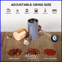 Manual Coffee Grinder, Numerical Internal Adjustable Stainless Steel Bur