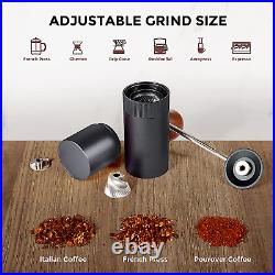 Manual Coffee Grinder with Adjustable Settings, SUS420 Burr Hand Crank Coffee Gr