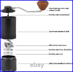 Manual Coffee Grinder with Adjustable Settings, SUS420 Burr Hand Crank Coffee Gr