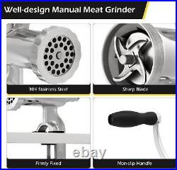 Manual Meat Grinder Stainless Steel Meat Mincer Hand Sausage Filling Stuffe