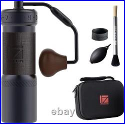 Manual coffee grinder iron with carrying case, stainless steel conical burrs