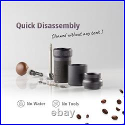 Manual coffee grinder iron with carrying case, stainless steel conical burrs