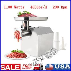 Meat Grinder 200 Rpm Stainless Steel Sausage Maker Machine With 2 Blades USA