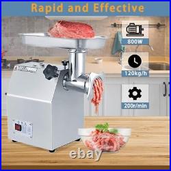 Meat Grinder 200 Rpm Stainless Steel Sausage Maker Machine With 2 Blades USA