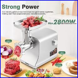 Meat Grinder Electric 2800W Max Meat Mincer with Stainless Steel 2 Blades&