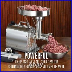 Meat Grinder Electric Stainless Steel 1.5 H. P Kitchen Weston Pro Assembled