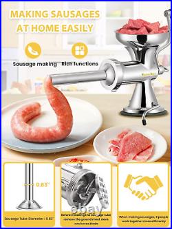 Meat Grinder Manual Stainless Steel Food Grinding Machine Sausage Stuffer Hand C