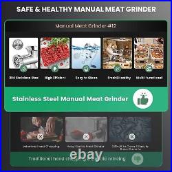 Meat Grinder Manual Stainless Steel Meat Mincer Sausage Stuffer Filler Han