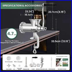 Meat Grinder Manual Stainless Steel Meat Mincer Sausage Stuffer Filler Han