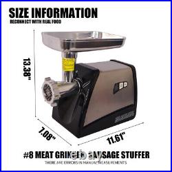 Meat Grinder & Sausage Stuffer 570 Watt Stainless Steel For Home