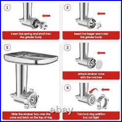 Meat Grinder & Stainless Steel Slicer Shredder Attachment for KitchenAid Stan