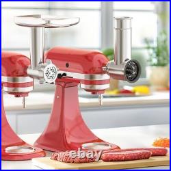 Meat Grinder & Stainless Steel Slicer Shredder Attachment for KitchenAid Stan