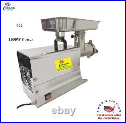 NEW #32 Commercial Electric Meat Grinder 1500W Stainless Steel Beef Mincer HFM32