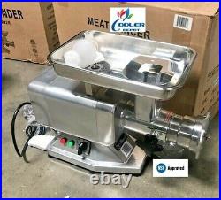 NSF Commercial Electric Meat Grinder Stainless Steel 1.5HP Counter Top ETL