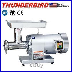 New Thunderbird TB-300E Meat Grinder, 1 HP, #12, 115 Volt, Stainless Steel