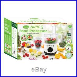 Nutri-Q Food Processor Coffee Grinder Blender Slices Shreds Grates Crushes Whip