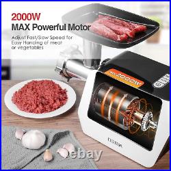 OSTBA Electric Meat Grinder 2000W MAX Meat Mincer with Sausage Stuffer, 5 in 1 F