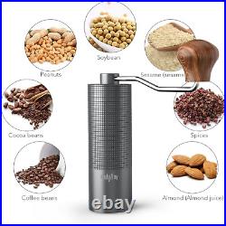 Permanent Warranty Manual Coffee Grinder Hand Stainless Steel Conical Burr Setti