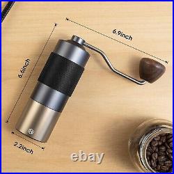 Portable Manual Coffee Grinder Adjustable Stainless Steel Burr Mill Compact