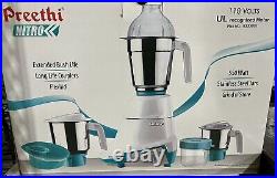 Preethi NITRO Mixer Grinder Blender Indian Mixie + Pulse, 3 Stainless Steel Jars