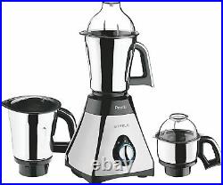 Preethi Steele 3-Jar Mixer Grinder, 550-Watt, Silver