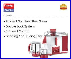 Prestige Juicer Mixer Grinder Stainless Steel 3 jar 1 juicer home purpose 550 W