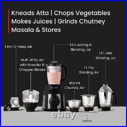 Prestige Mixer Grinder Stainless Steel 3 Jar 1 juice extractor jar Endura 1000 W