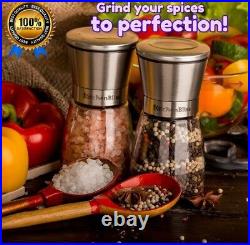 Professional Salt And Pepper Grinder Set and ndash Premium Stainless Steel And