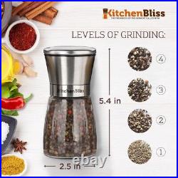 Professional Salt And Pepper Grinder Set and ndash Premium Stainless Steel And