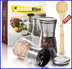 Professional Salt And Pepper Grinder Set and ndash Premium Stainless Steel And