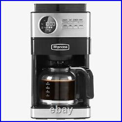 Programmable Drip Coffee Maker with Burr Grinder, 12 Cups, Black/Stainless Steel