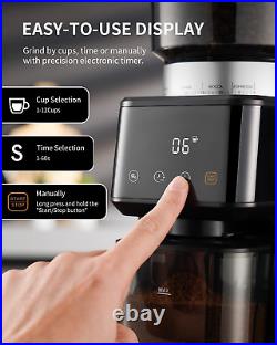 SHARDOR Conical Burr Coffee Grinder Electric for Espresso with Precision Elec