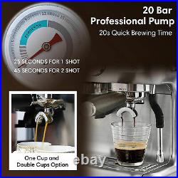 Sincreative CM5700 Espresso Machine and Coffee Maker with Grinder and Steam Wand