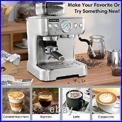 Sincreative CM5700 Espresso Machine and Coffee Maker with Grinder and Steam Wand