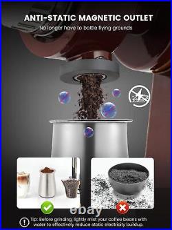 Stainless Steel Coffee Grinder Electric with 8 Grinding Settings Flat Burr