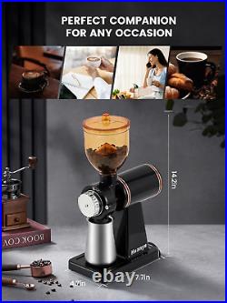 Stainless Steel Coffee Grinder Electric with 8 Grinding Settings Flat Burr Coffe