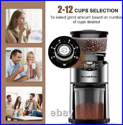 Stainless Steel Conical Burr Coffee Grinder Automatic Electric Burr Mill Coffee