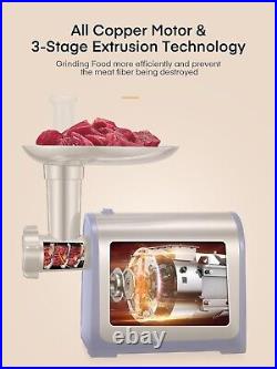 Stainless Steel Electric Meat Grinder with 3 Tubes Fast and Efficient Grinding