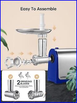 Stainless Steel Electric Meat Grinder with 3 Tubes Fast and Efficient Grinding