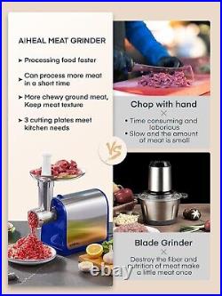 Stainless Steel Electric Meat Grinder with 3 Tubes Fast and Efficient Grinding