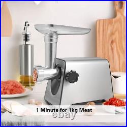 Stainless Steel Electric Meat Grinder with Sausage & Kubbe Kit, 3 Grinder Plates