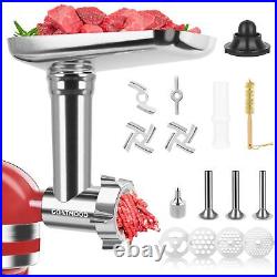 Stainless Steel Food Grinder Attachment Fit for KitchenAid Stand Mixers, Food