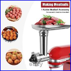 Stainless Steel Food Grinder Attachment Fit for KitchenAid Stand Mixers, Food