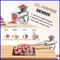 Stainless Steel Manual Meat Grinder with Table Clamp Sausage Stuffer Food Mil