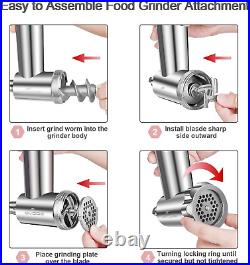 Stainless Steel Meat Grinder Attachment for Kitchenaid Stand Mixer, Meat Grinder