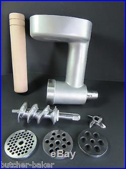Stainless Steel Meat Grinder for KitchenAid Hobart Mixer CULINARY SCHOOL VERSION