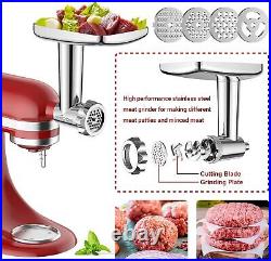 Stainless Steel Meat Grinder for KitchenAid Mixer, Meat Grinder Sausage Stuffer