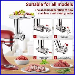 Stainless Steel Meat Grinder for KitchenAid Mixer, Meat Grinder Sausage Stuffer