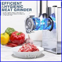 Stainless Steel Meat Grinder with 2 Blades and Sausage Stuffer Powerful 2600W
