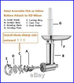 Sturdy Metal Food Meat Grinder Attachment for All Model Kitchen Aid Stand Mixer